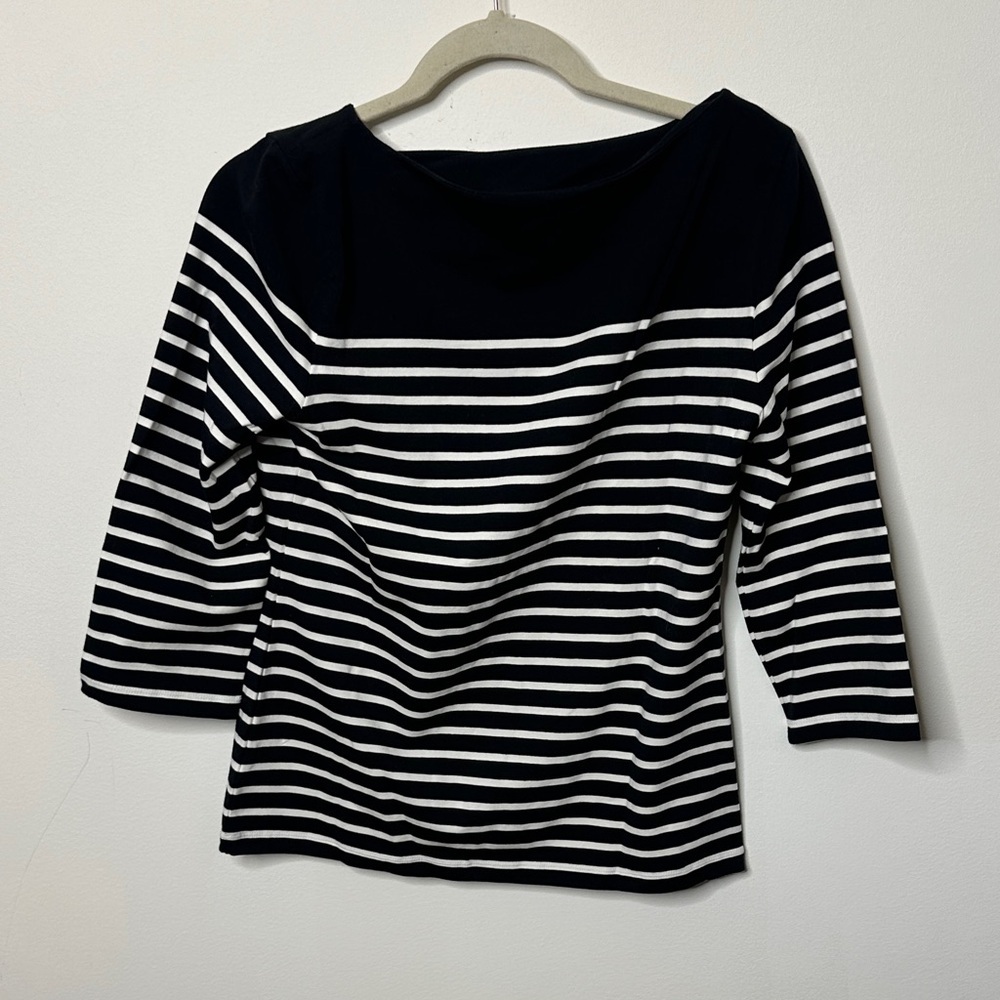 Ralph Lauren Black and White Striped Women's Top - Picture 4 of 4